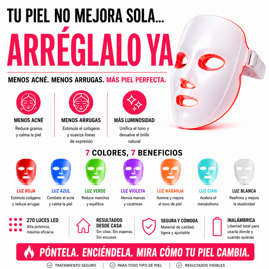 Máscara LED 7 Colores